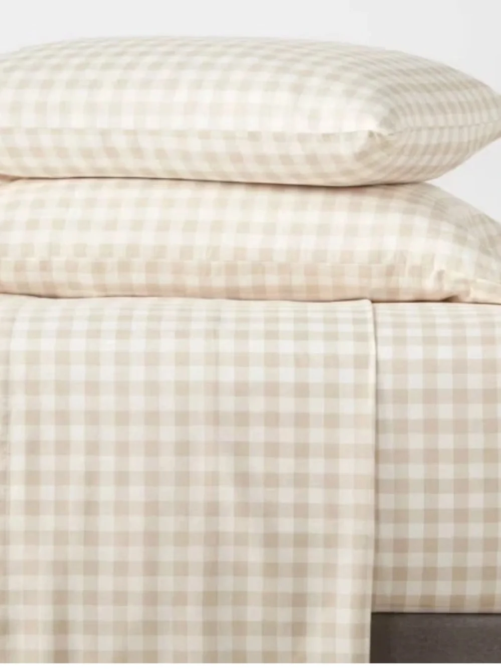 Twin/Twin Extra Long Microfiber Sheet Set Khaki Gingham - Room Essentials